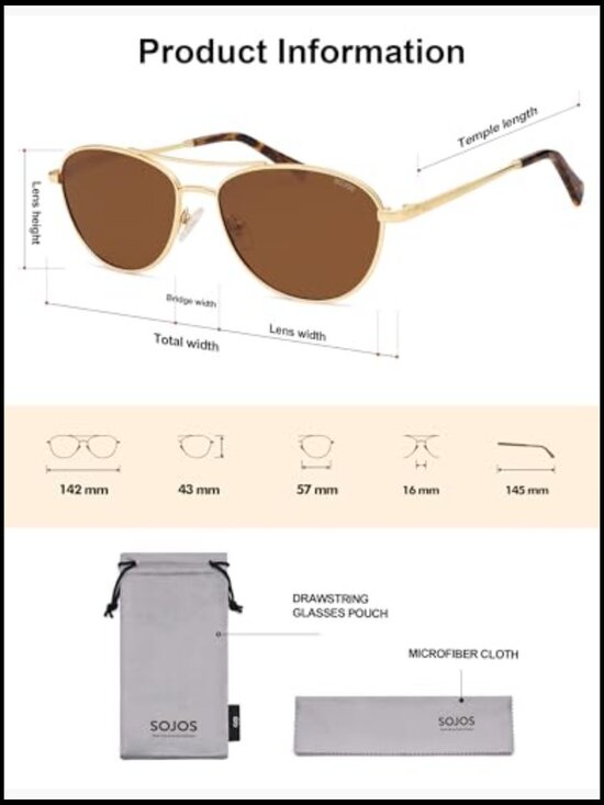 Retro Polarized Aviator Sunglasses with UV400 TAC Lenses